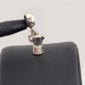 Sterling Silver 925 Coffee Pot Charm | Espresso Maker Pendant